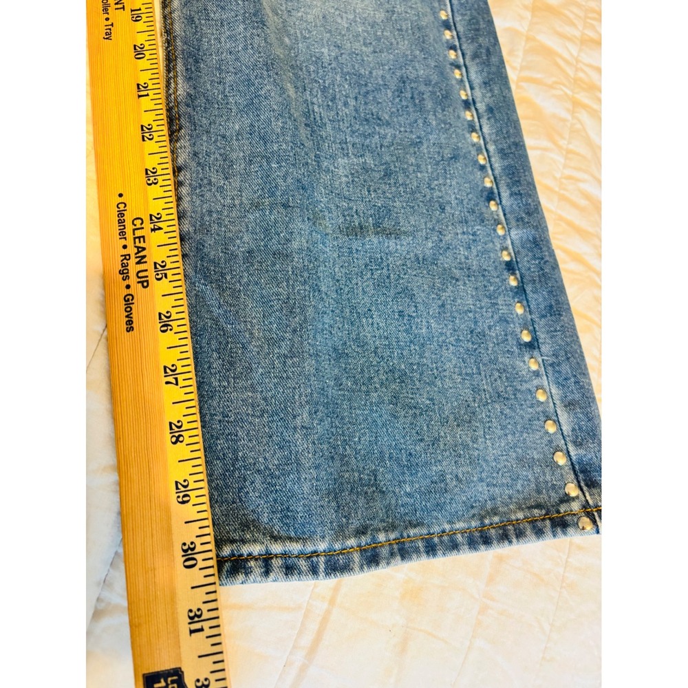 Cali 1850 Womens Studded Wide Leg Jeans‎ Medium Wash Blue Denim Size 1 NEW - Picture 6 of 9